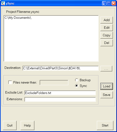 Screenshot for ySync 1.1.45
